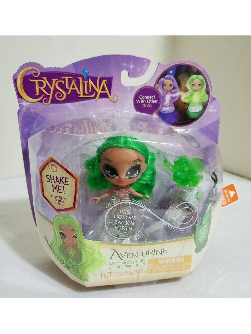Crystalina Aventurine Color Changing Sprite  Amulet Moon Stand Set  Magical D